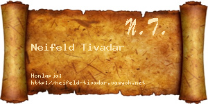 Neifeld Tivadar névjegykártya